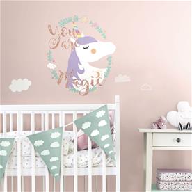 Unicorn ''You are Magic'' Gigant Wallsticker med glitter-2