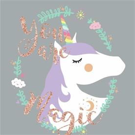 Unicorn ''You are Magic'' Gigant Wallsticker med glitter-4