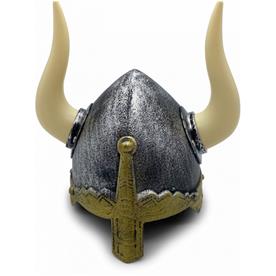 Viking hjälm, plast med avtagbara horn-2