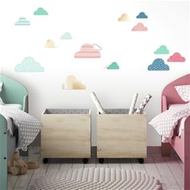 Vilda och fria moln wallstickers med spegel-2