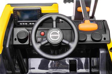 Volvo grävmaskin för barn 12V med 2,4G fjärrkontroll, lädersäte, gummihjul-11