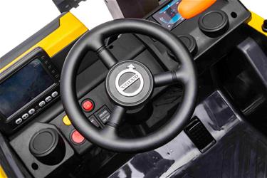 Volvo grävmaskin för barn 12V med 2,4G fjärrkontroll, lädersäte, gummihjul-7