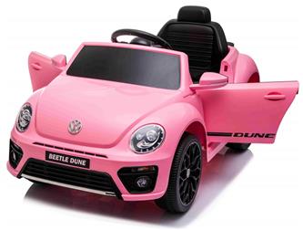 VW Beetle Dune elbil till barn 12v m/Gummihjul, 2.4G Remote, 12V7AH Pink-10