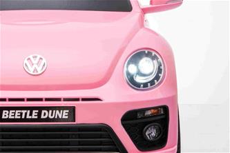 VW Beetle Dune elbil till barn 12v m/Gummihjul, 2.4G Remote, 12V7AH Pink-6