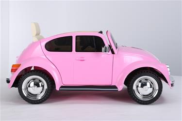  VW Beetle elbil till Barn 12V med Gummihjul+2.4G+lädersäte, Pink-10