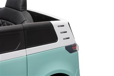 VW ID Buzz Elbil för barn 22,2V med gummihjul , lädersäte, 2.4G RC-25