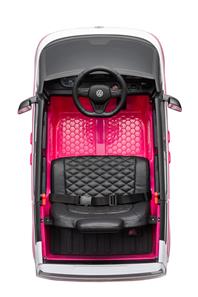 VW ID Buzz Elbil för barn 22,2V med gummihjul , lädersäte, 2.4G RC Rosa-13