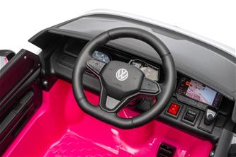 VW ID Buzz Elbil för barn 22,2V med gummihjul , lädersäte, 2.4G RC Rosa-15