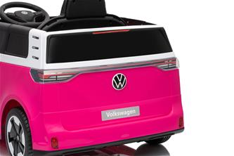 VW ID Buzz Elbil för barn 22,2V med gummihjul , lädersäte, 2.4G RC Rosa-16
