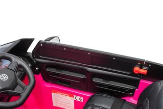 VW ID Buzz Elbil för barn 22,2V med gummihjul , lädersäte, 2.4G RC Rosa-18
