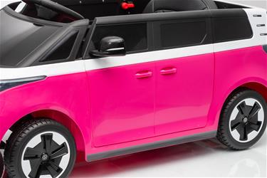 VW ID Buzz Elbil för barn 22,2V med gummihjul , lädersäte, 2.4G RC Rosa-19