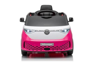 VW ID Buzz Elbil för barn 22,2V med gummihjul , lädersäte, 2.4G RC Rosa-22