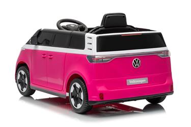 VW ID Buzz Elbil för barn 22,2V med gummihjul , lädersäte, 2.4G RC Rosa-23