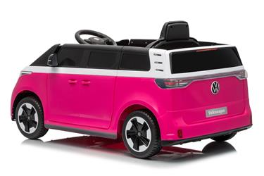 VW ID Buzz Elbil för barn 22,2V med gummihjul , lädersäte, 2.4G RC Rosa-25