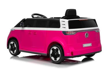 VW ID Buzz Elbil för barn 22,2V med gummihjul , lädersäte, 2.4G RC Rosa-4