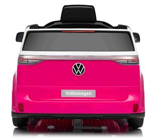 VW ID Buzz Elbil för barn 22,2V med gummihjul , lädersäte, 2.4G RC Rosa-6