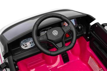 VW ID Buzz Elbil för barn 22,2V med gummihjul , lädersäte, 2.4G RC Rosa-8