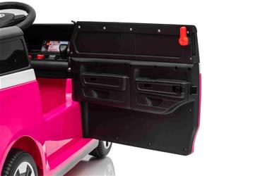 VW ID Buzz Elbil för barn 22,2V med gummihjul , lädersäte, 2.4G RC Rosa-9