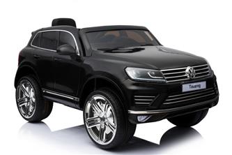 VW Touareg till barn 12v m. Gummihjul + Lädersäte + 2.4G + 10AH-11