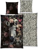 Wild Flowers Zebra-sängkläder – 140 x 200 cm – 100 procent bomull