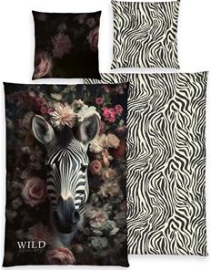 Wild Flowers Zebra-sängkläder – 140 x 200 cm – 100 procent bomull