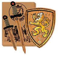 WoodyLion-set: svärd + sköld + dolk