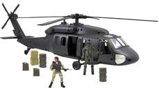 World Peacekeepers 1:18 Black Hawk Militärhelikopter m/2 actionfigurer