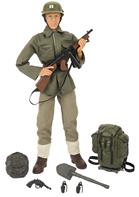 WW2 Allierad infanterist actionfigur 30,5cm m. tillbehör