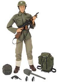 WW2 Allierad infanterist actionfigur 30,5cm m. tillbehör