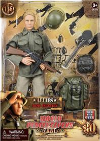 WW2 Allierad infanterist actionfigur 30,5cm m. tillbehör-2